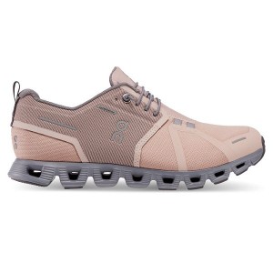 Rose / Khaki Women's On Running Cloud 5 Waterproof Sneakers | 168594_PH