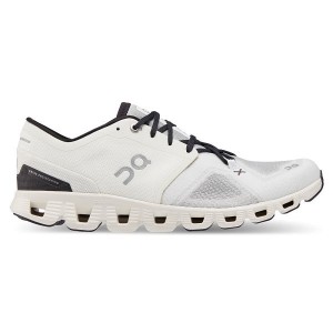 White / Black Men's On Running Cloud X 3 Road Running Shoes | 4279068_PH