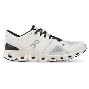 White / Black Women's On Running Cloud X 3 Road Running Shoes | 9176428_PH