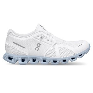 White / Blue Women's On Running Cloud 5 Sneakers | 5028319_PH