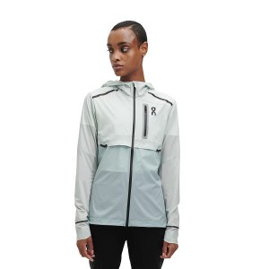 White / Blue Women's On Running Weather Jackets | 6541897_PH