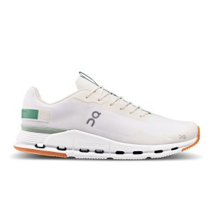 White / Green Men's On Running Cloudnova Form Sneakers | 9863705_PH