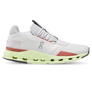 White / Light Green Men's On Running Cloudnova Sneakers | 7940825_PH