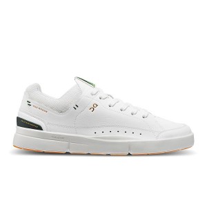 White / Olive Women's On Running THE ROGER Centre Court Sneakers | 6758142_PH