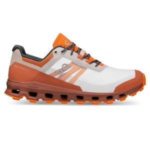 White / Orange Women's On Running Cloudvista Hiking Shoes | 8619524_PH