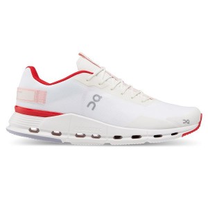 White / Red Men's On Running Cloudnova Form Sneakers | 1986704_PH