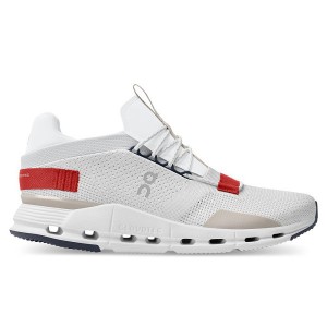 White / Red Men's On Running Cloudnova Sneakers | 4583079_PH