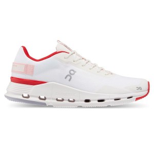 White / Red Women's On Running Cloudnova Form Sneakers | 1538296_PH