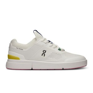 White / Yellow Women's On Running THE ROGER Spin Sneakers | 2376598_PH