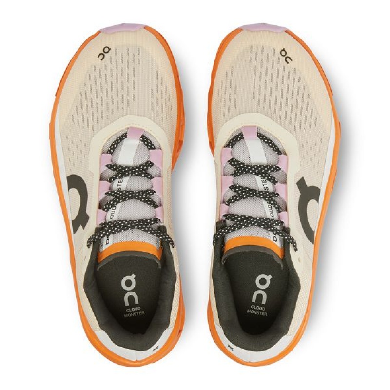 Beige / Orange Women's On Running Cloudmonster Road Running Shoes | 2563819_PH