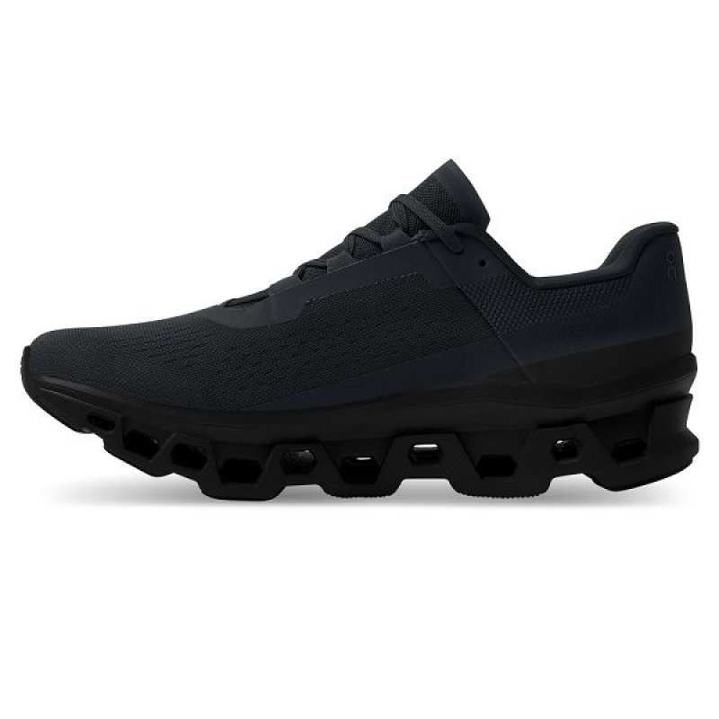 Black Men's On Running Cloudmonster Road Running Shoes | 3095247_PH