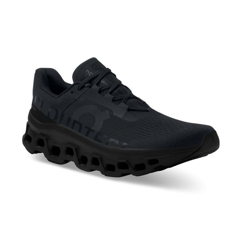 Black Men's On Running Cloudmonster Road Running Shoes | 3095247_PH