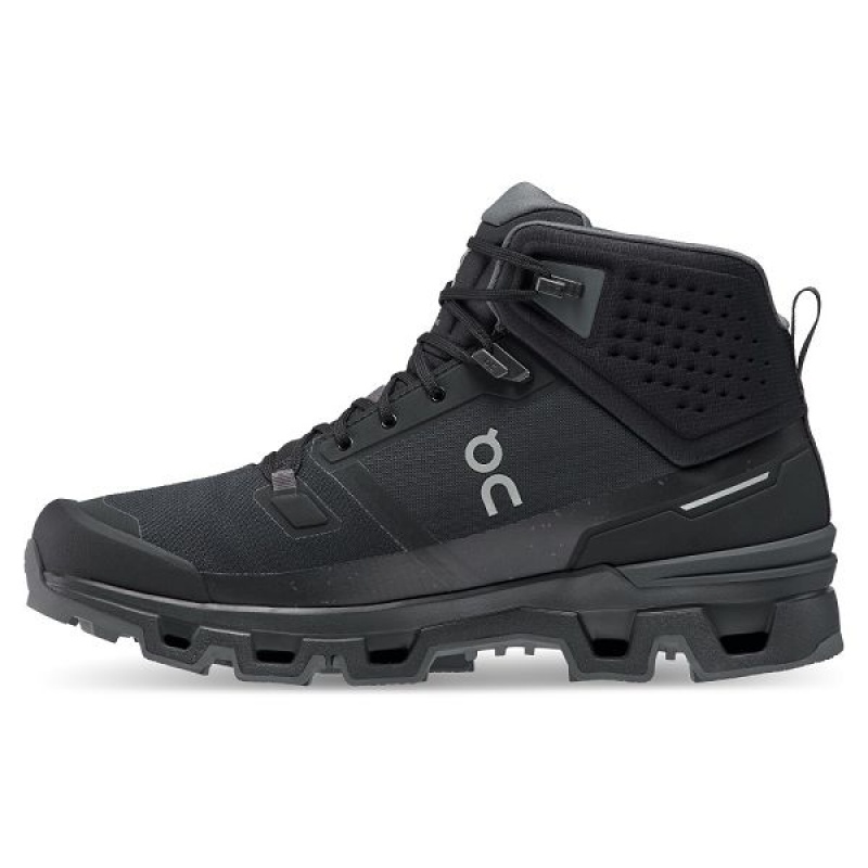 Black Men's On Running Cloudrock 2 Waterproof Hiking Boots | 9358470_PH