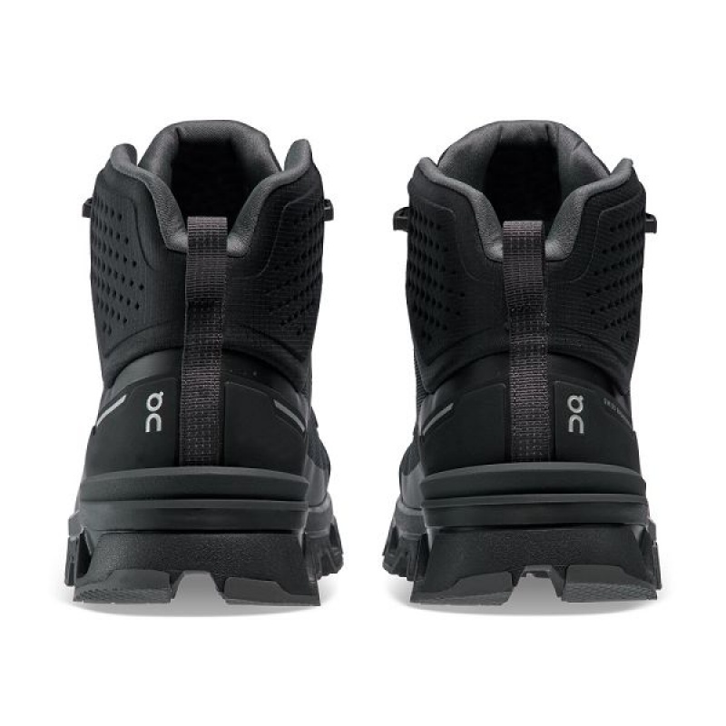 Black Men's On Running Cloudrock 2 Waterproof Hiking Boots | 9358470_PH