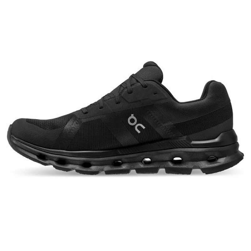 Black Men's On Running Cloudrunner Waterproof Road Running Shoes | 8163490_PH