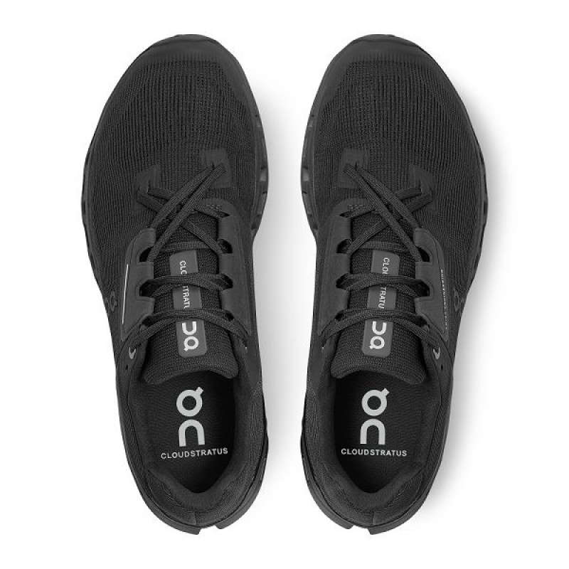 Black Men's On Running Cloudstratus Road Running Shoes | 1208956_PH