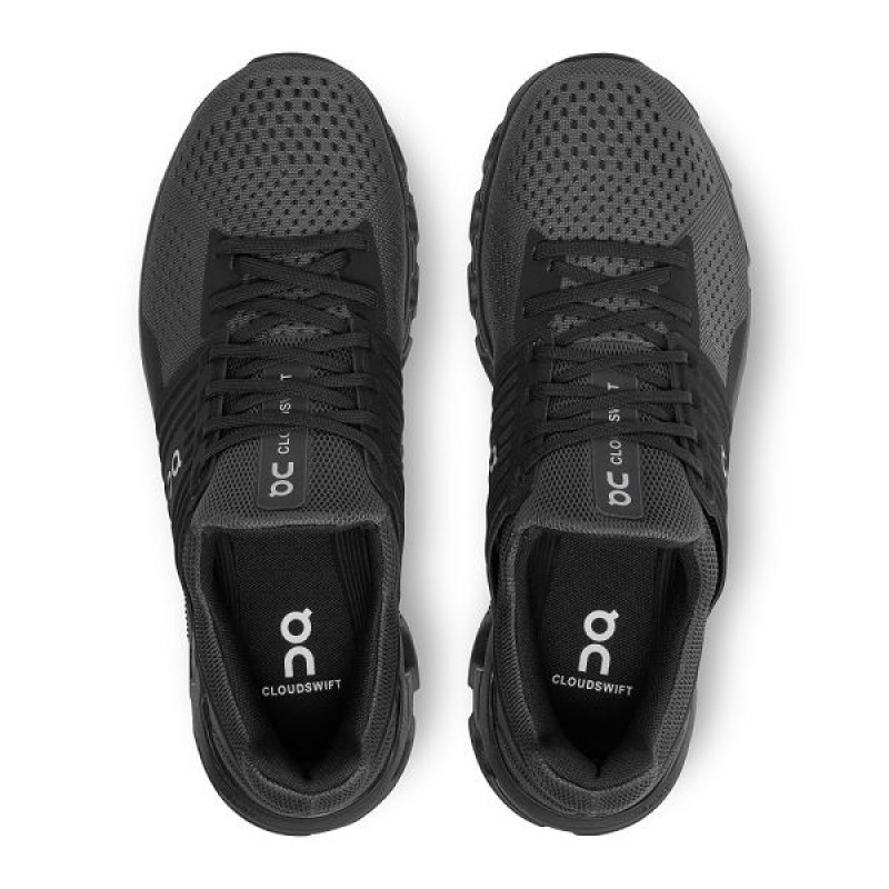 Black Men's On Running Cloudswift Road Running Shoes | 8239715_PH