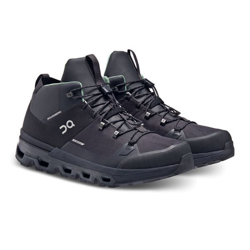 Black Men's On Running Cloudtrax Waterproof Hiking Boots | 1504293_PH