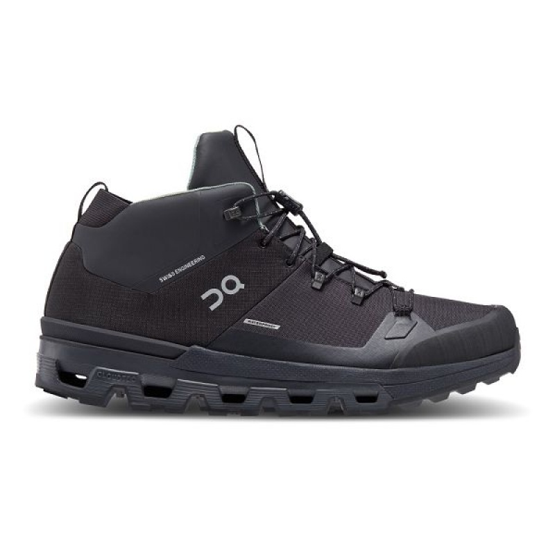 Black Men\'s On Running Cloudtrax Waterproof Hiking Boots | 1504293_PH