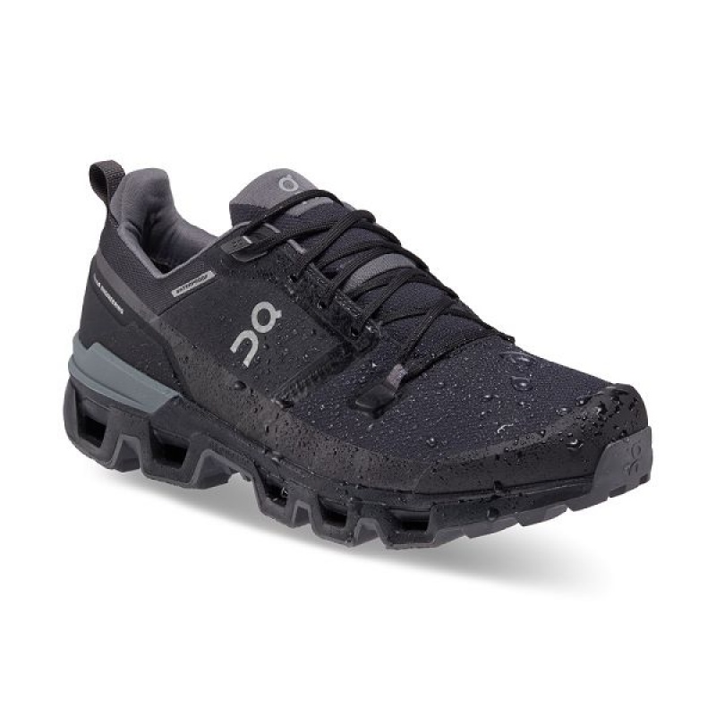 Black Men's On Running Cloudwander Waterproof Hiking Shoes | 1930876_PH