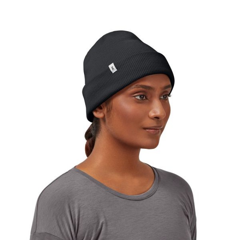 Black Men's On Running Merino Beanie | 7695128_PH