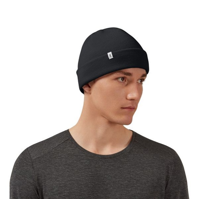 Black Men\'s On Running Merino Beanie | 7695128_PH