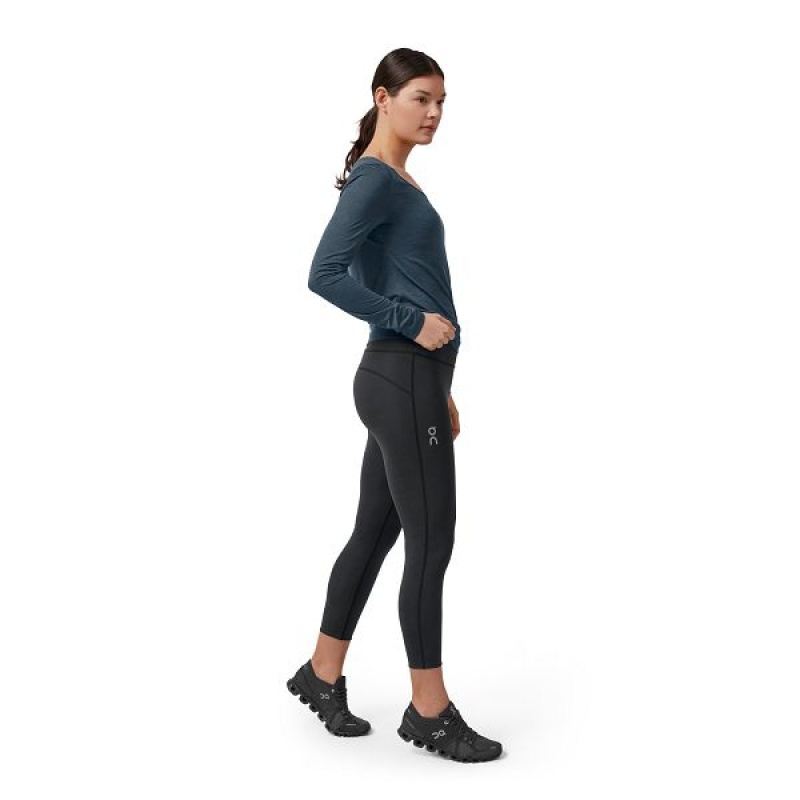 Black Women's On Running 7/8 Pants | 8345617_PH