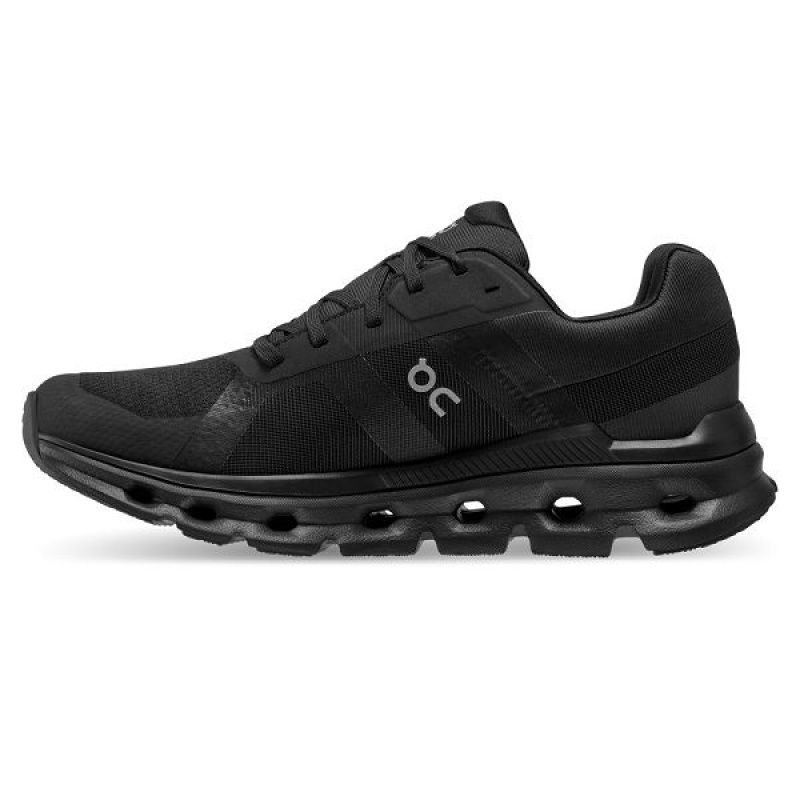 Black Women's On Running Cloudrunner Waterproof Road Running Shoes | 6379085_PH