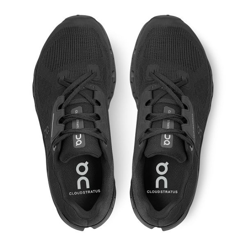 Black Women's On Running Cloudstratus Road Running Shoes | 9538042_PH