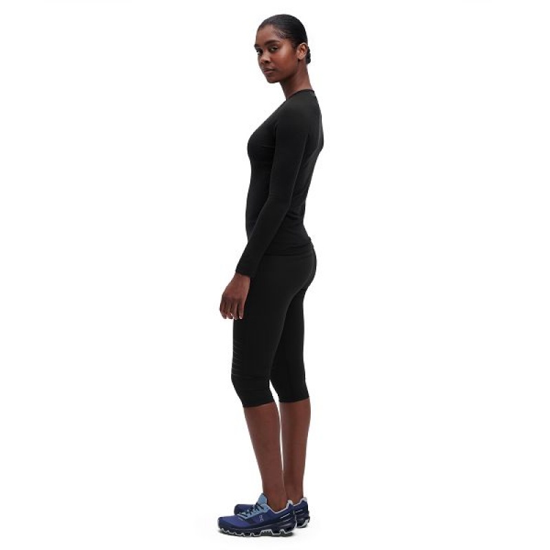 Black Women's On Running Merino Long-T T Shirts | 3470192_PH