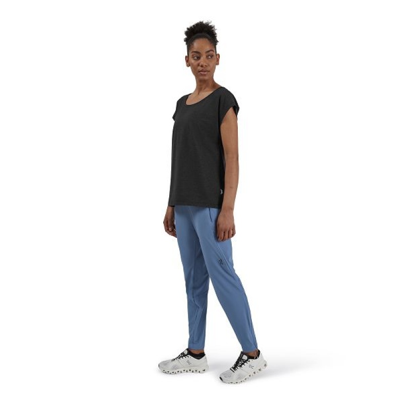 Black Women's On Running On-T 1 T Shirts | 8517326_PH