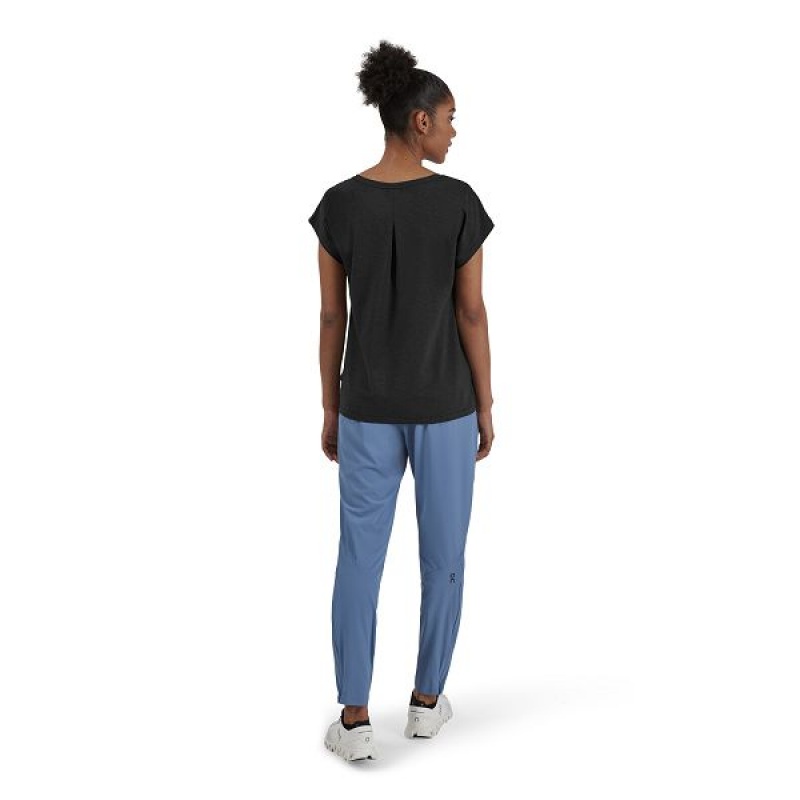 Black Women's On Running On-T 1 T Shirts | 8517326_PH