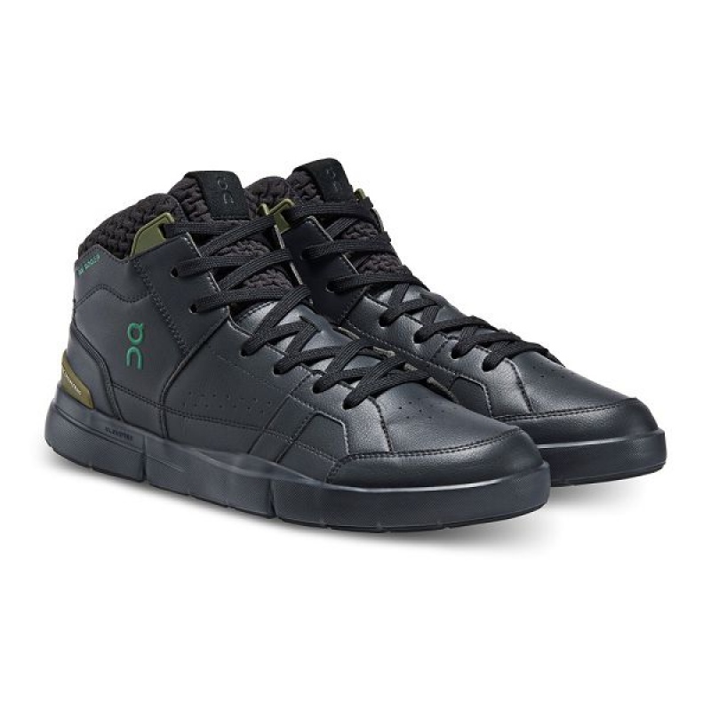 Black / Camo Men's On Running THE ROGER Clubhouse Mid Sensa Sneakers | 348916_PH