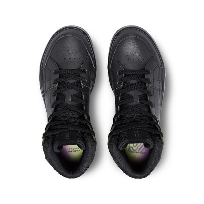 Black / Camo Women's On Running THE ROGER Clubhouse Mid Sensa Sneakers | 4378612_PH