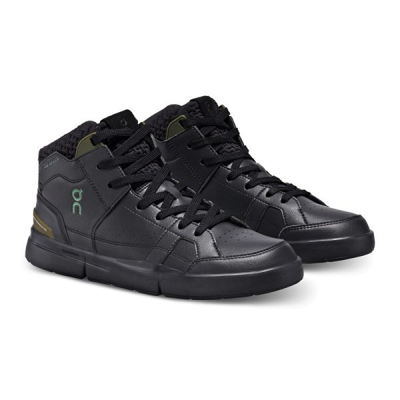 Black / Camo Women's On Running THE ROGER Clubhouse Mid Sensa Sneakers | 4378612_PH