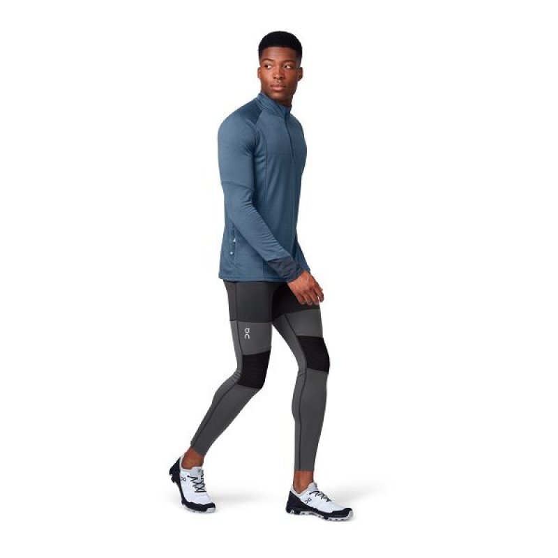 Black / Grey Men's On Running Long 1 Pants | 258719_PH