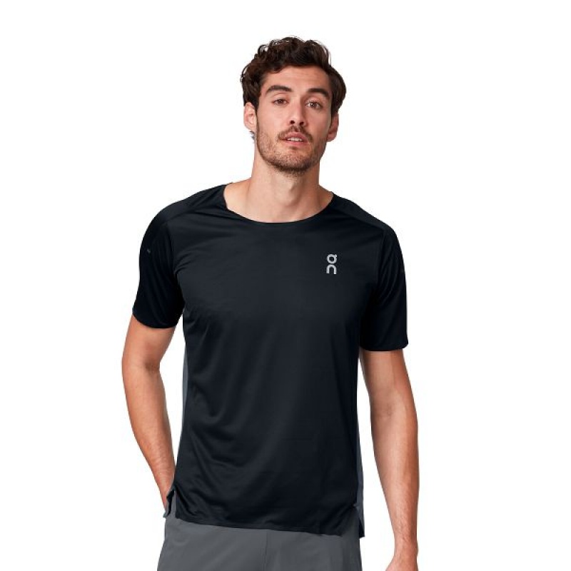 Black / Grey Men\'s On Running Performance-T 2 T Shirts | 4289063_PH