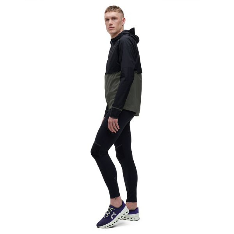 Black / Grey Men's On Running Weather Jackets | 8093275_PH