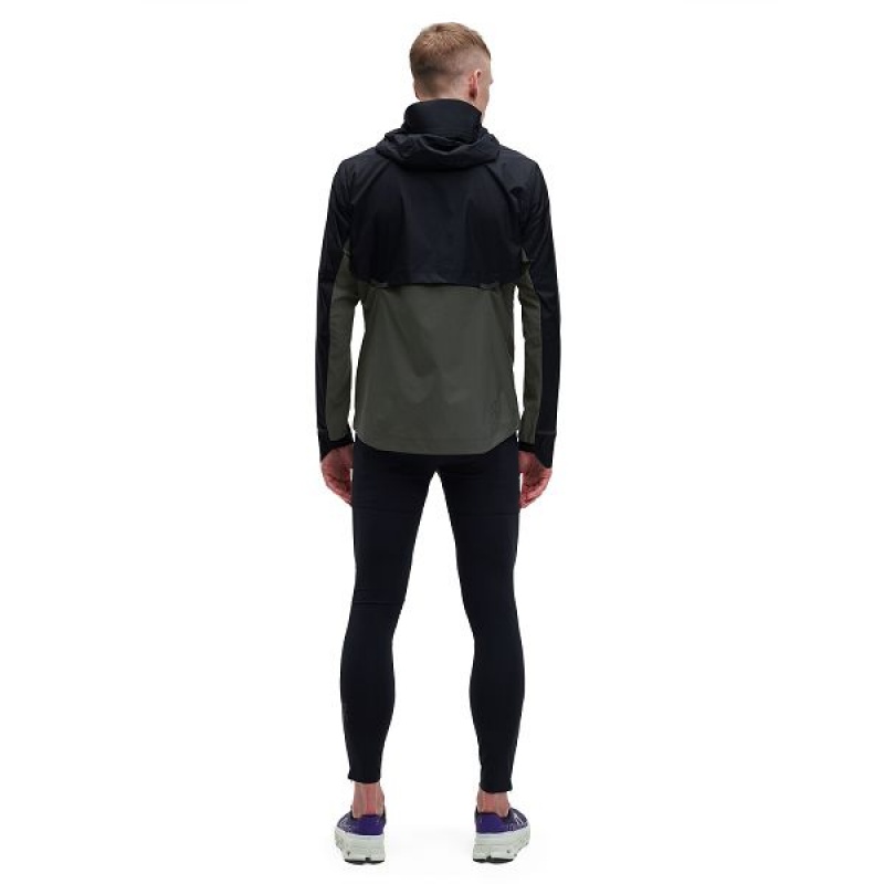 Black / Grey Men's On Running Weather Jackets | 8093275_PH