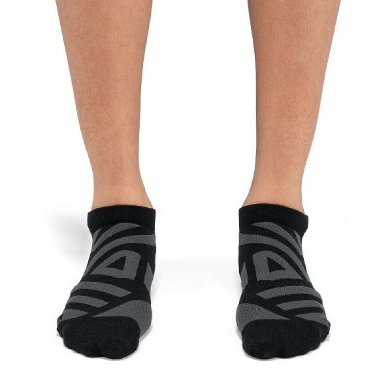 Black / Grey Women's On Running Performance Low Socks | 3708169_PH