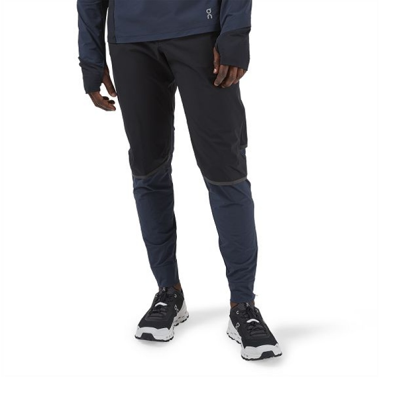 Black / Navy Men\'s On Running Waterproof Pants | 4972860_PH