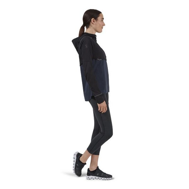 Black / Navy Women's On Running Weather Jackets | 5732486_PH