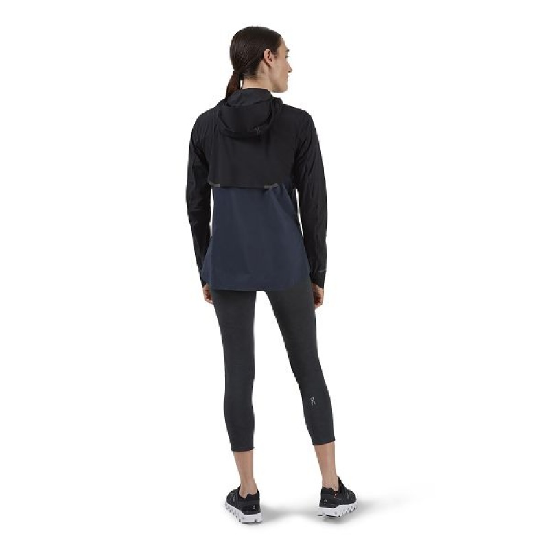 Black / Navy Women's On Running Weather Jackets | 5732486_PH