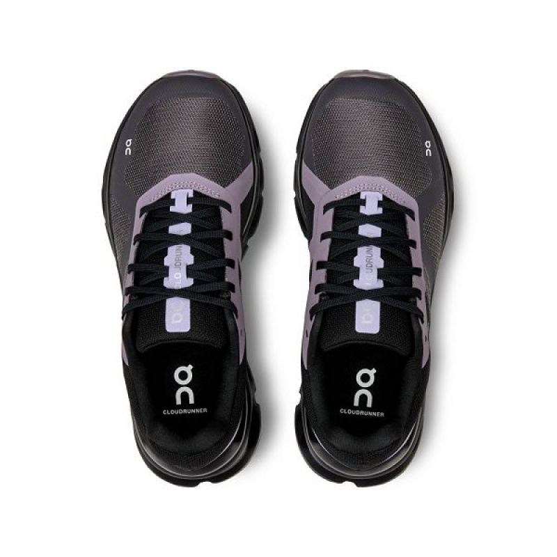 Black / Purple Women's On Running Cloudrunner Road Running Shoes | 4156890_PH