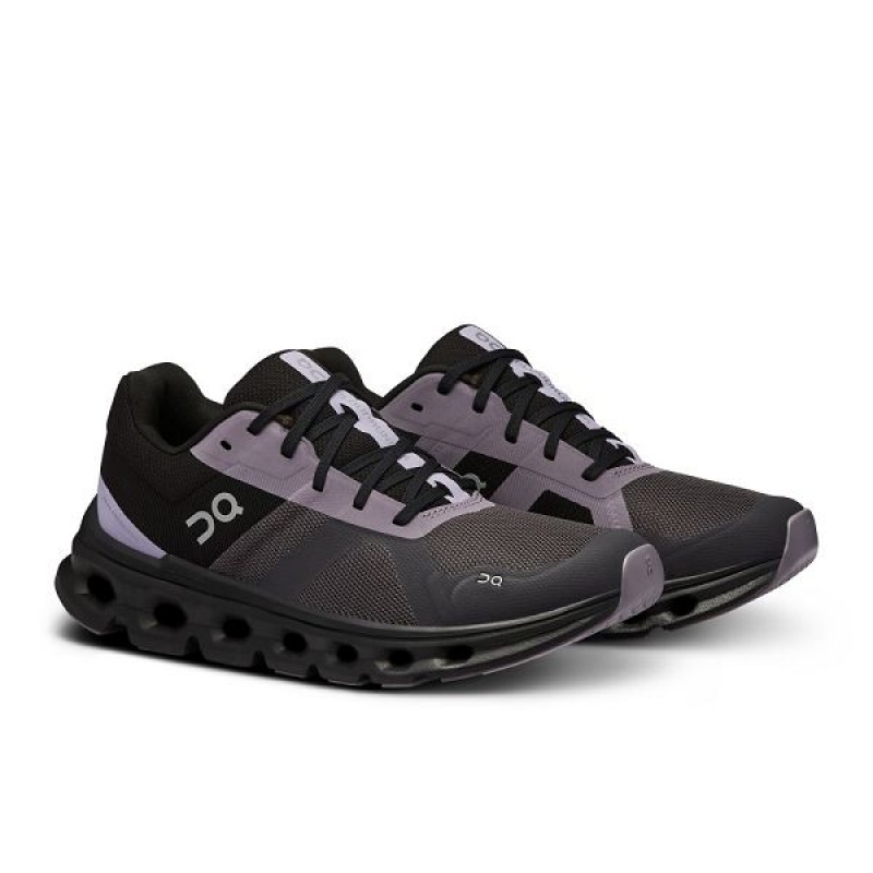 Black / Purple Women's On Running Cloudrunner Road Running Shoes | 4156890_PH