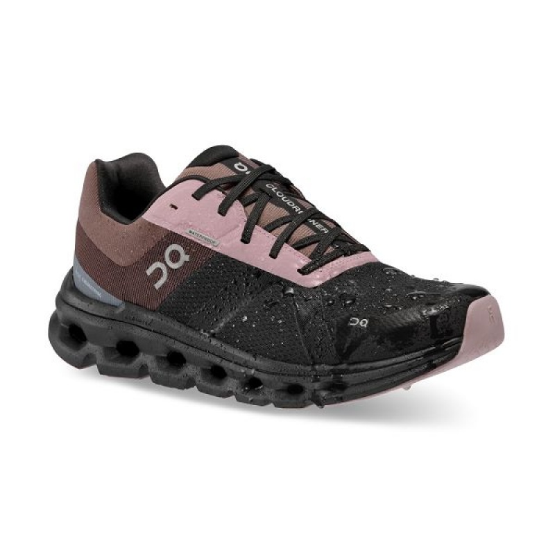 Black / Purple Women's On Running Cloudrunner Waterproof Road Running Shoes | 4195826_PH