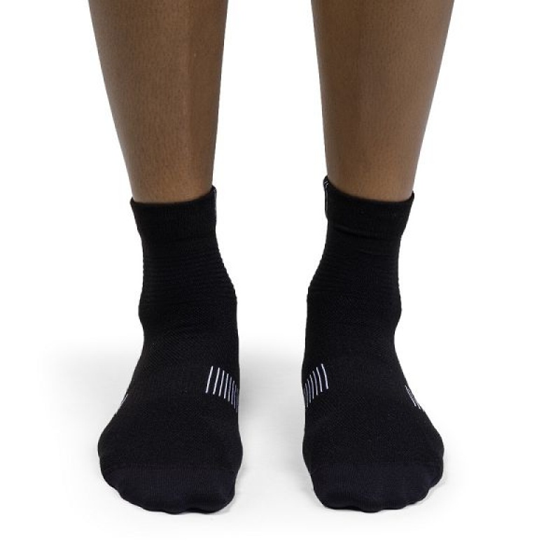 Black / White Women's On Running Ultralight Mid Socks | 1607942_PH