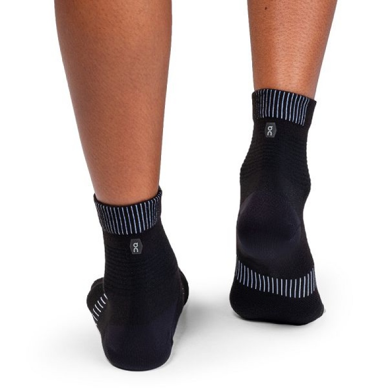 Black / White Women's On Running Ultralight Mid Socks | 1607942_PH