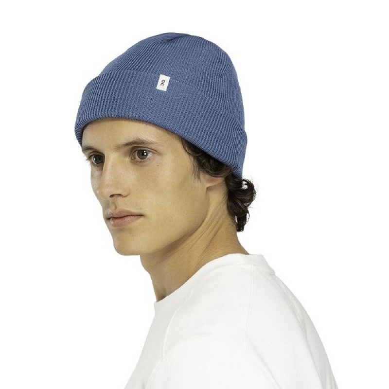 Blue Men's On Running Merino Beanie | 1296407_PH