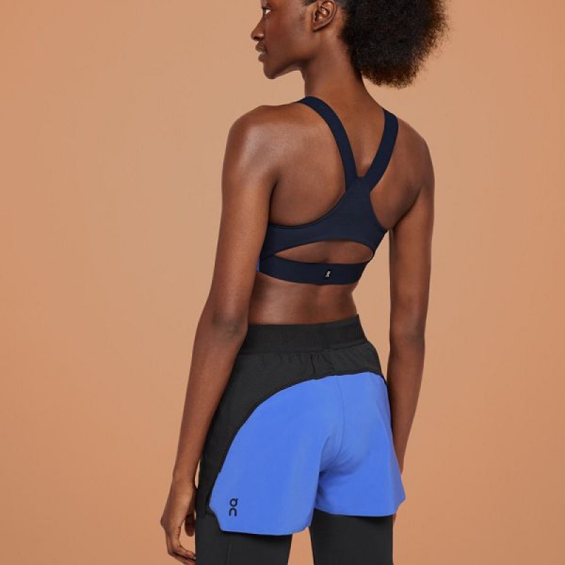 Blue / Black Women's On Running Active Shorts | 9058714_PH